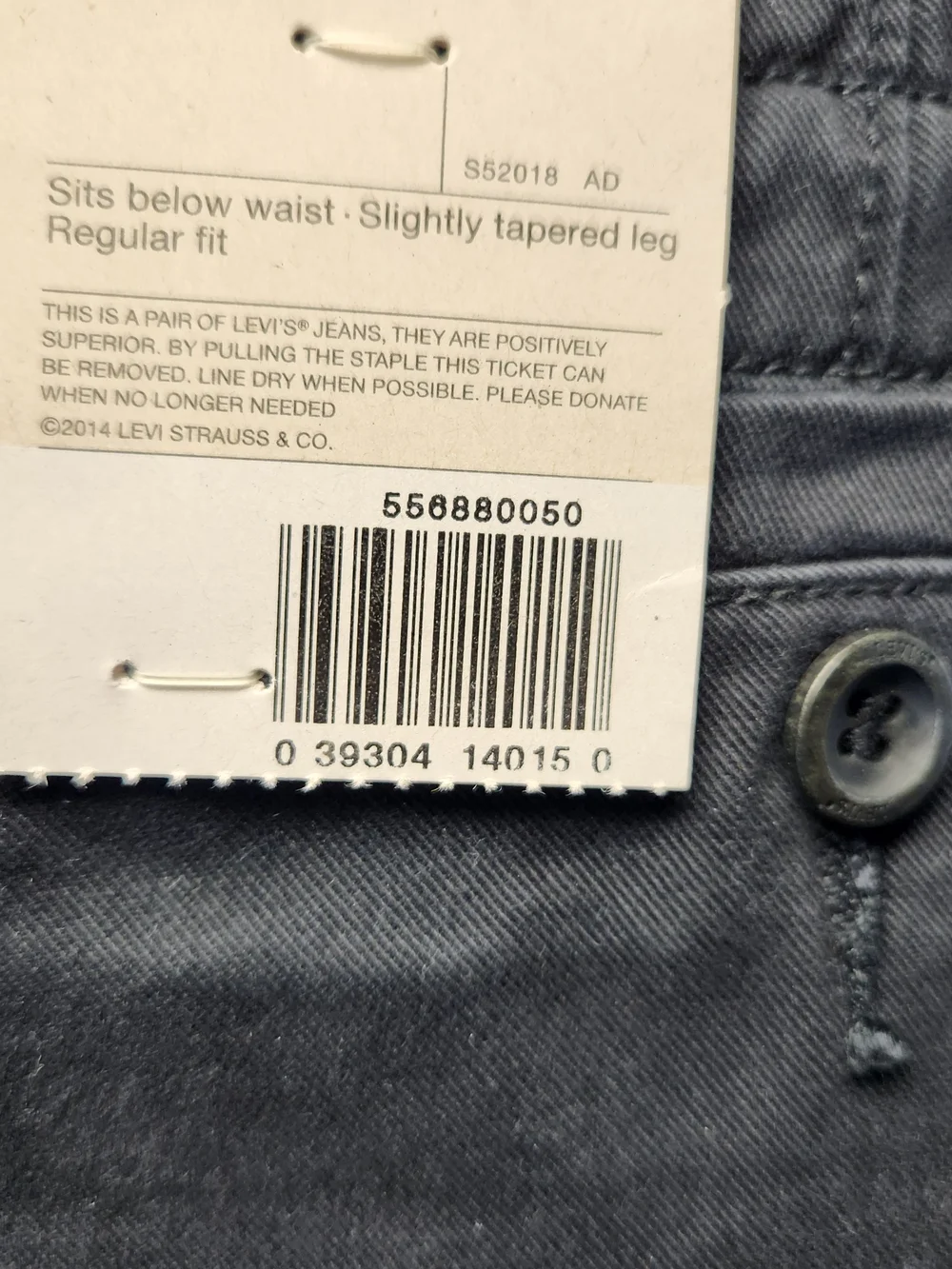 NWT Levis Mens Chino Pants 29x32 Black 2014 Deadstock JCPenney Straight Fit XX L